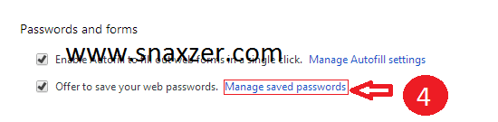 Manage saved password