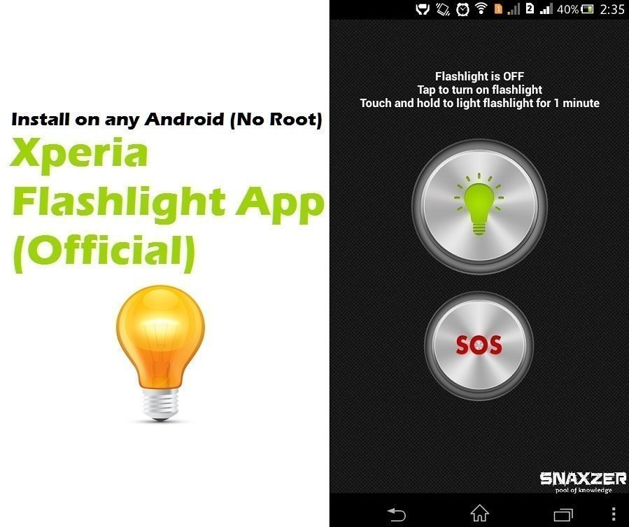 Xperia Flashlight App