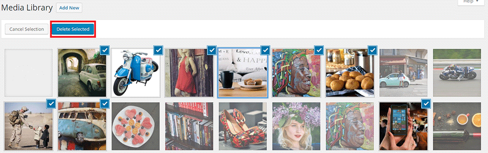 How to Delete Multiple Images in WordPress Media Gallery