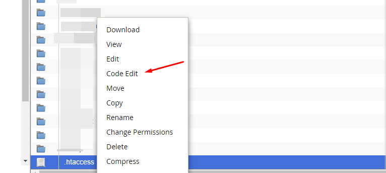 edit htaccess in file manager
