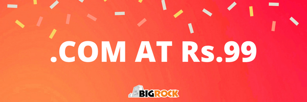 BigRock .COM Domain at Rs. 99