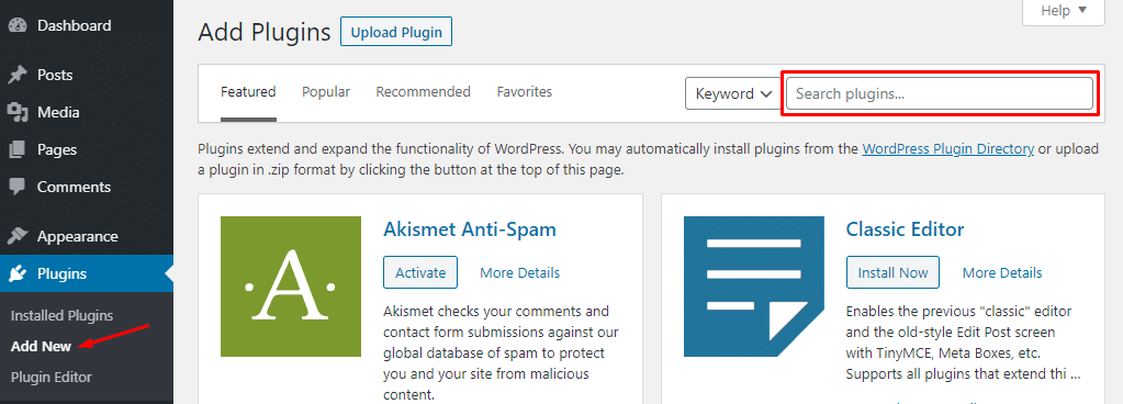 Add new plugin to WordPress site