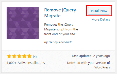 Install Remove jQuery Migrate plugin
