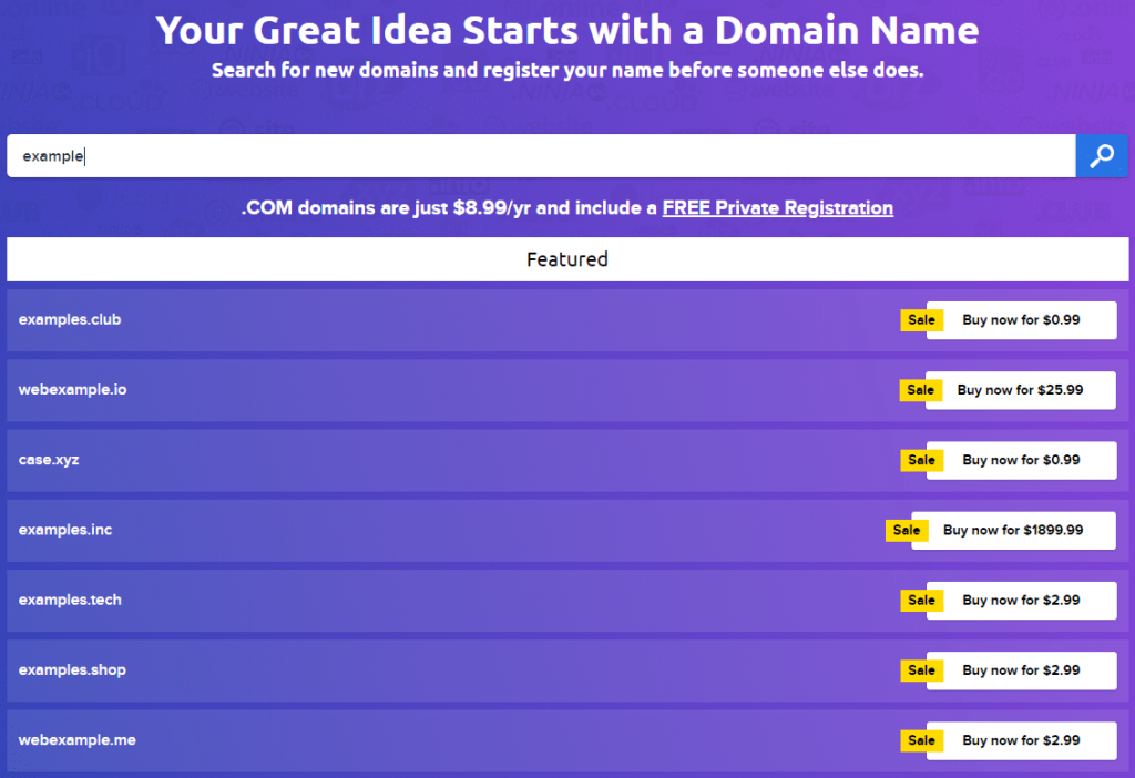 Choose your domain name for your website/blog