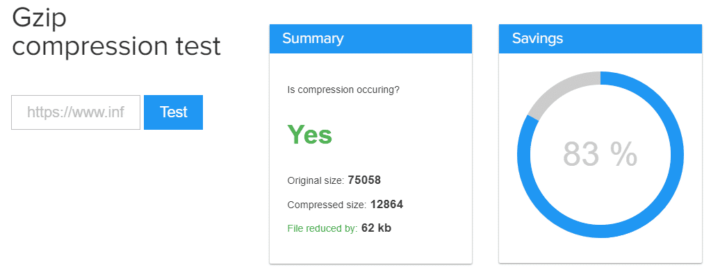 Testing Gzip Compression using Gzip compression testing tool