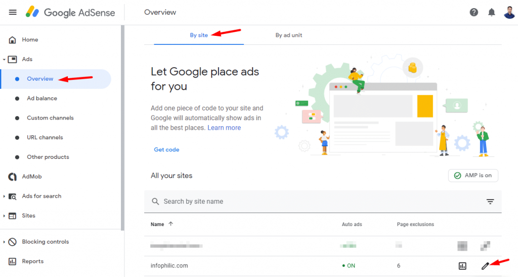 Google AdSense auto ad setup