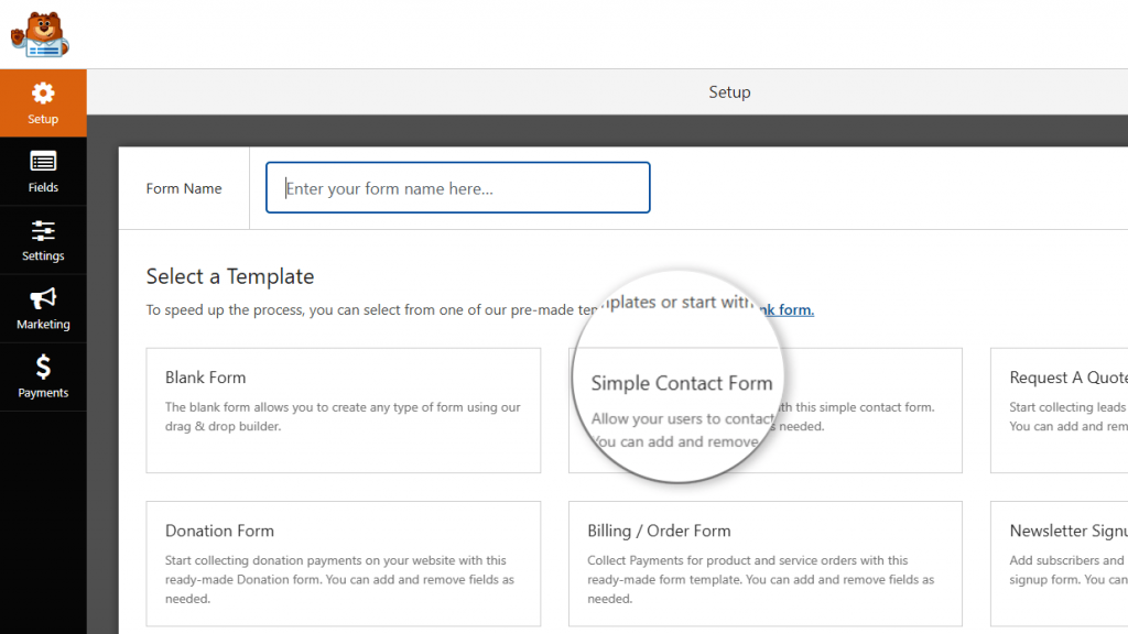 Simple Contact Form template